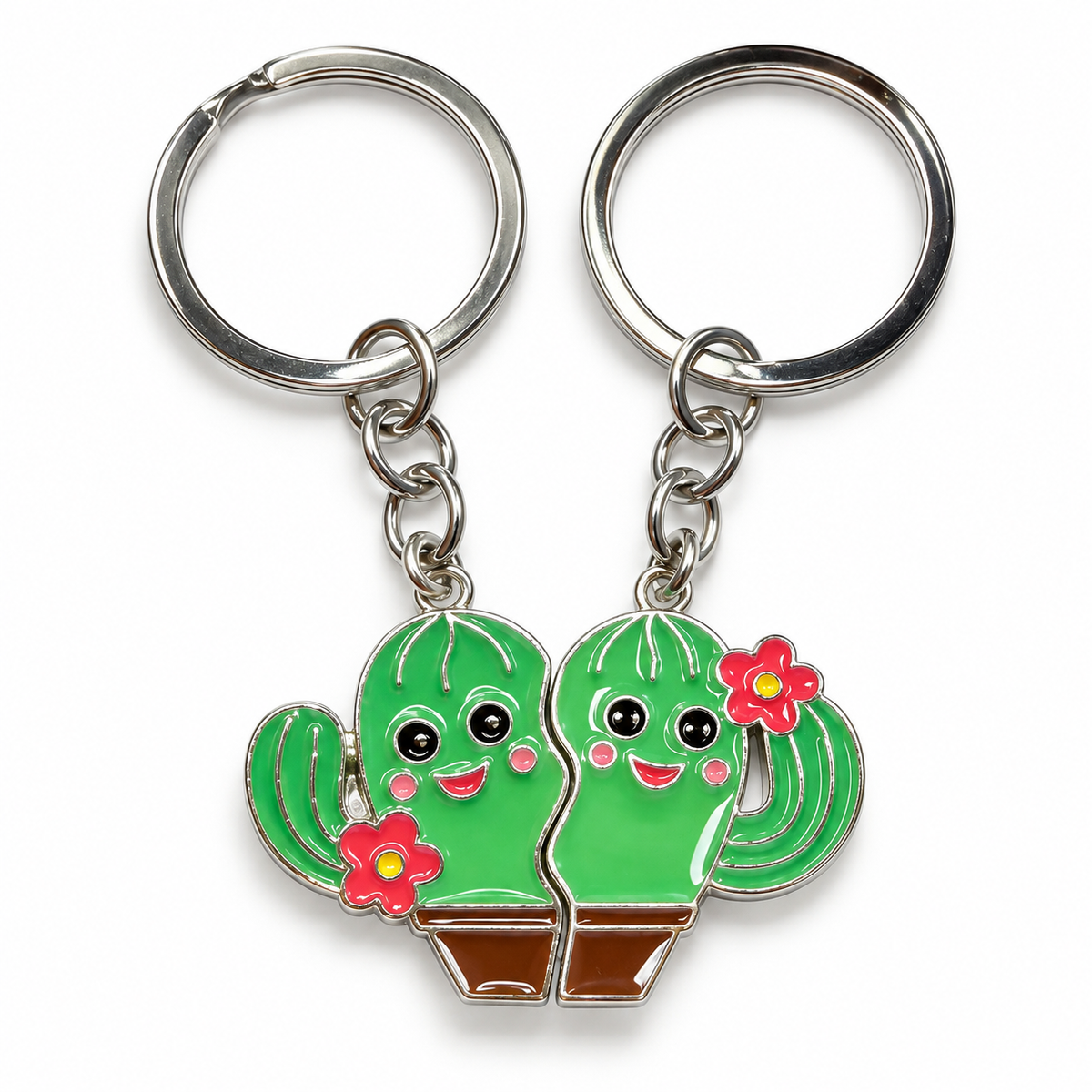 Cactus Friends Schlüsselanhänger Set mit zwei grünen Kaktus-Anhängern